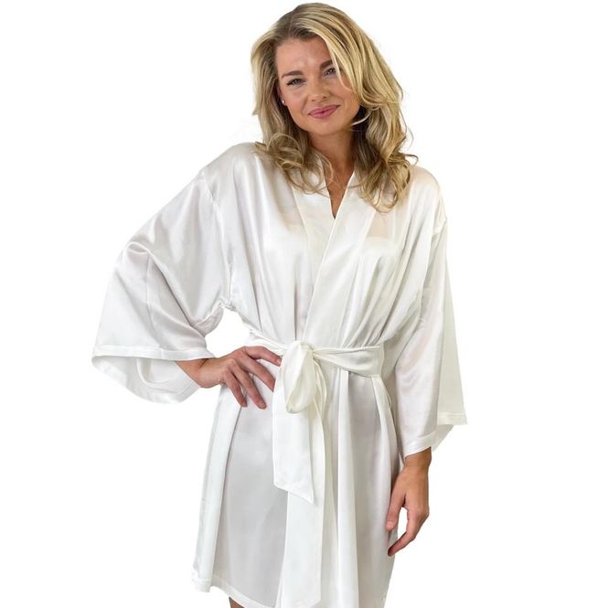 Hovedbilde Kimono i silke - hvit