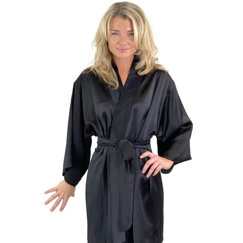 Kimono i silke - sort