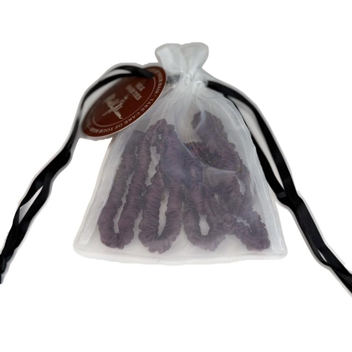 Hårstrikk i silke -plomme