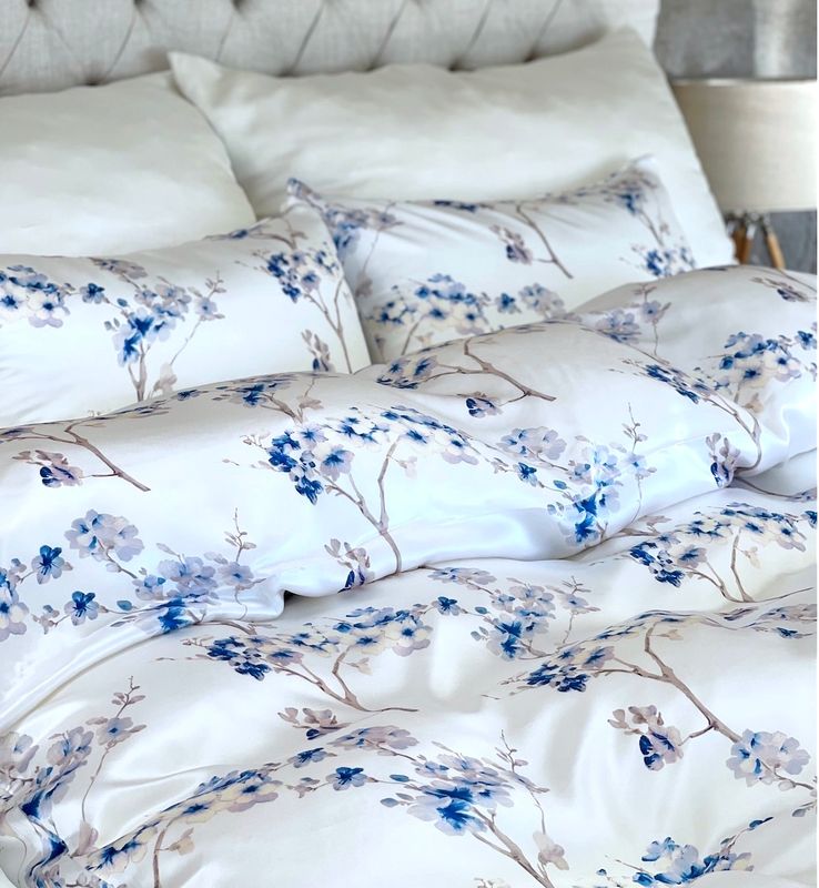 Silkeputetrekk - blå print