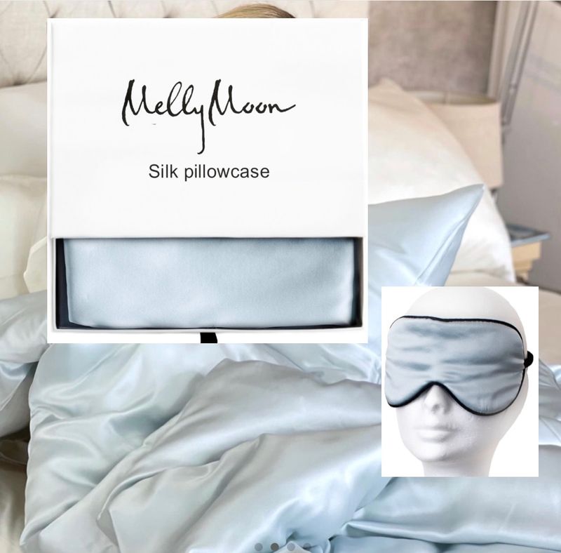 Putetrekk/Sovemaske - isblå