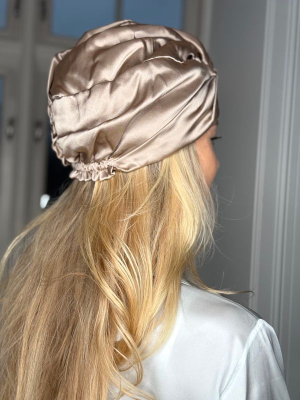 Silke turban - dobbelt silke - champagne