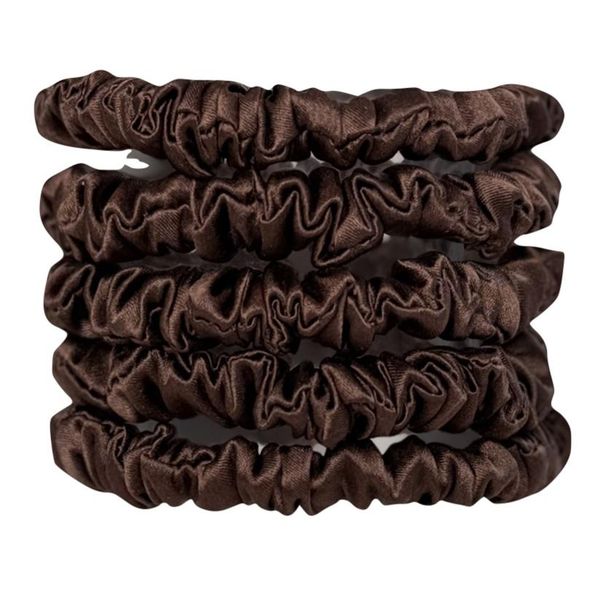 Hovedbilde Hårstrikk i silke - sjokolade